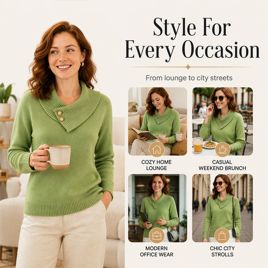 🧶 Relaxed Off-Duty Comfort, Cloud-Soft Ease | Women's Casual Lazy Style Knit Sweater