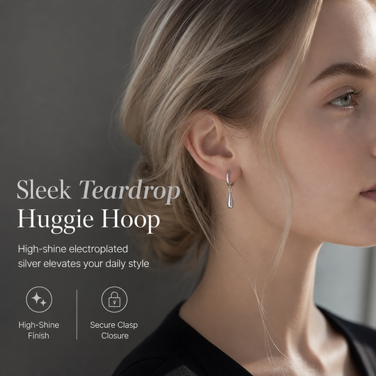 Minimalist Water Drop Circle Hoop Earrings for Women Elegant Huggie Earrings 1 Pair