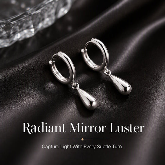 Minimalist Water Drop Circle Hoop Earrings for Women Elegant Huggie Earrings 1 Pair