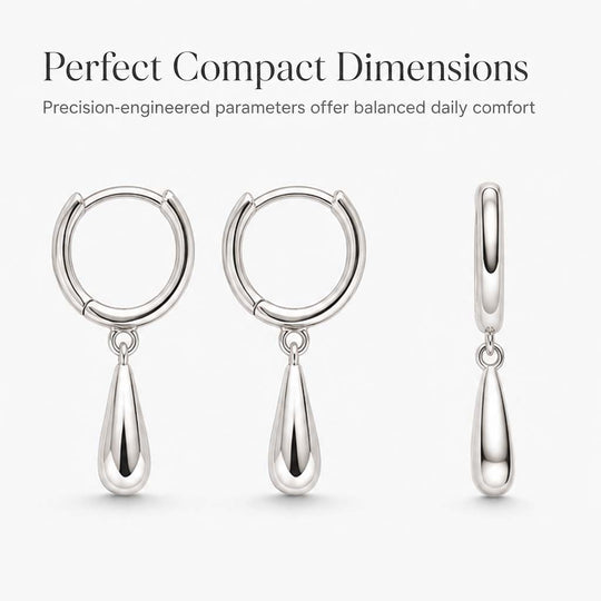 Minimalist Water Drop Circle Hoop Earrings for Women Elegant Huggie Earrings 1 Pair