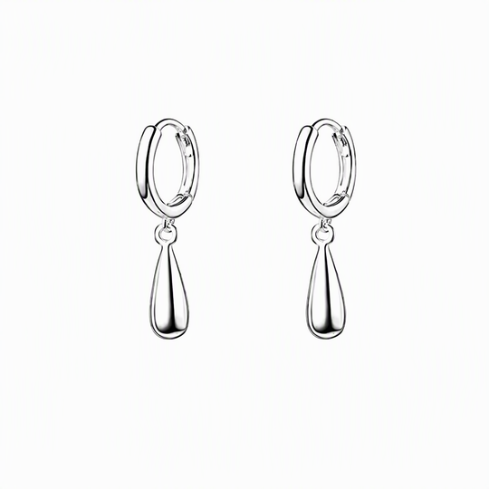 Minimalist Water Drop Circle Hoop Earrings for Women Elegant Huggie Earrings 1 Pair