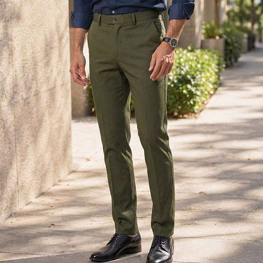👖 Tailored Streamlined Look, Comfortable Mid-Rise Fit | Men's Slim-Fit Mid-Rise Suit Pants