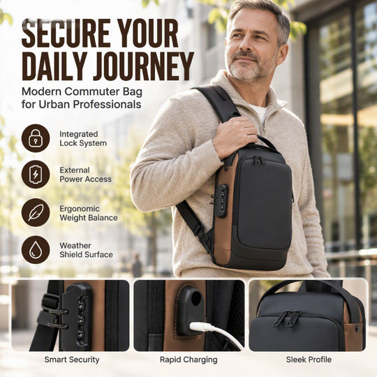 Anti-Theft Sling Bag with USB Charging Port for Men