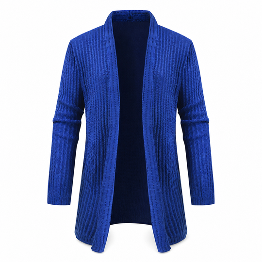 Men's Solid Long Sleeve Knit Cardigan Sweater