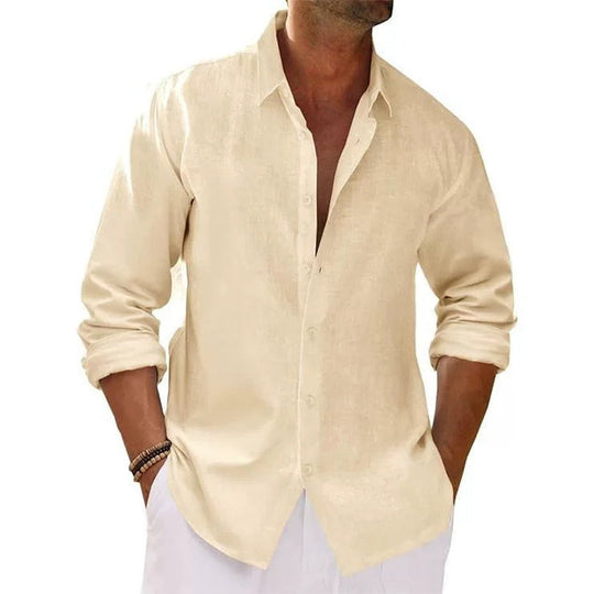 🌿 Breezy Comfort, Easy Vacation Style | Men's Casual Lightweight Breathable Linen Shirt