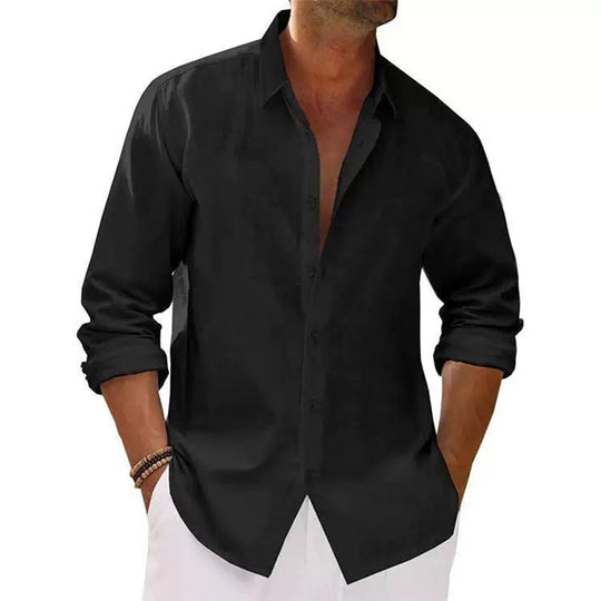 🌿 Breezy Comfort, Easy Vacation Style | Men's Casual Lightweight Breathable Linen Shirt
