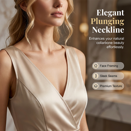 👗 Flattering Neckline, Sculpted Silhouette | Women's V-neck Sleeveless Fitted Dress