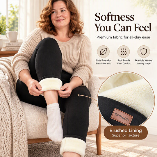 ❄️ Cold-Ready Warmth, Leg-Elongating Fit | Women's High-Waisted Plush-Lined Thermal Leggings