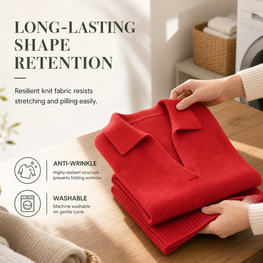 🧶 Relaxed Drape Comfort, Polished Collar Detail | Women's Loose Fit Collared Knit Sweater Casual Slouchy Solid Color Long Sleeve Knitwear