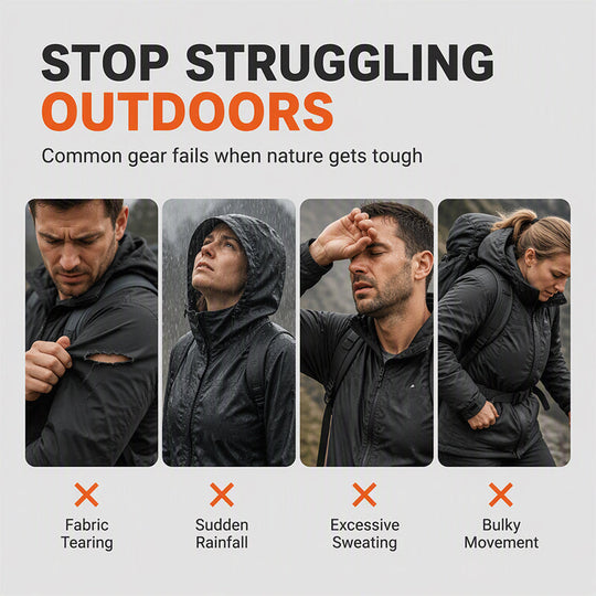 🏔 Stay-Dry Protection, Trail-Ready Comfort | Men's Waterproof & Windproof Outdoor Hiking Jackets