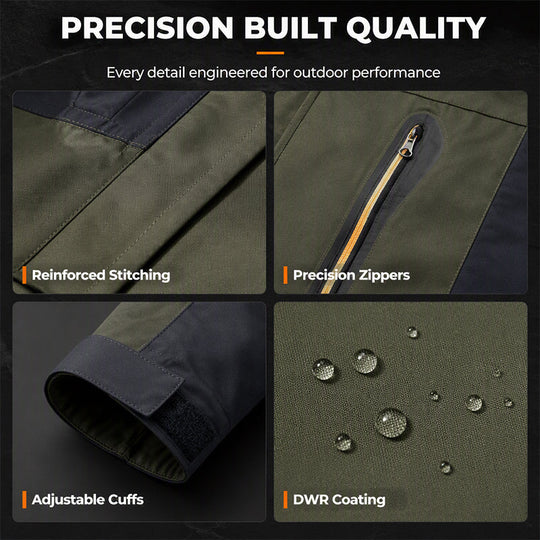 🏔 Stay-Dry Protection, Trail-Ready Comfort | Men's Waterproof & Windproof Outdoor Hiking Jackets