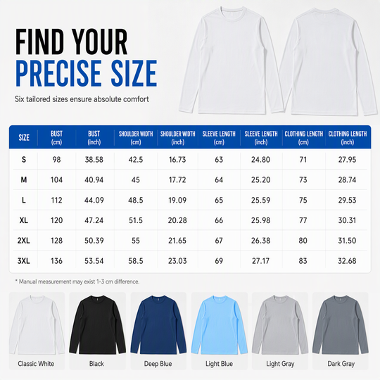 💨 Stay-Dry Freshness, Easy Everyday Comfort | Men's Quick-Dry Crew Neck Long Sleeve Shirt