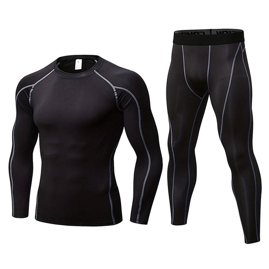 🏃 Flexible Support, Toasty Base-Layer Warmth | Men's Compression Workout Thermal Underwear Set