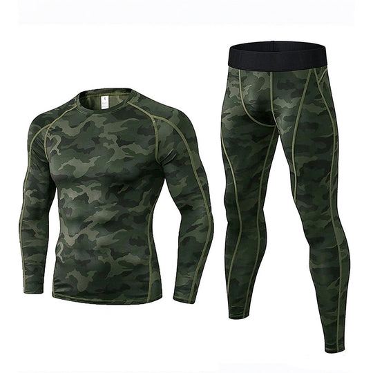 🏃 Flexible Support, Toasty Base-Layer Warmth | Men's Compression Workout Thermal Underwear Set