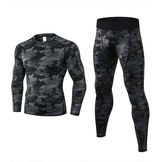 🏃 Flexible Support, Toasty Base-Layer Warmth | Men's Compression Workout Thermal Underwear Set