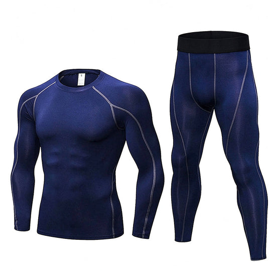 🏃 Flexible Support, Toasty Base-Layer Warmth | Men's Compression Workout Thermal Underwear Set
