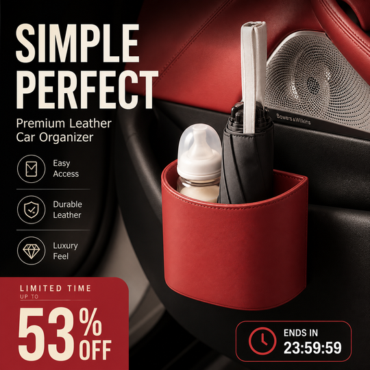 🚗 Leather Car Door Cup Holder – Wide‑mouth opening, easy reach for drinks & phone. Clip‑on secure fit. PU leather, tough & stylish. 🛡️✨