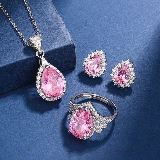 [Hadiah untuknya] Set Perhiasan Zirkon Indah Wanita