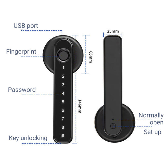 ✅Penghantaran Percuma✈Pemegang Kunci Pintu Pintar Cap Jari Dengan Kawalan APP Bluetooth
